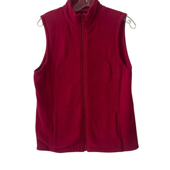 Lands' End Magenta Fleece Vest Sz S - Picture 1 of 3